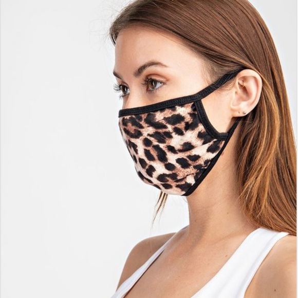 Leopard and Black Reversible Face Mask - Picture 5 of 6